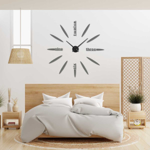 Detaliu al unui ceas 3D cu cadran modern, elemente ovale și inscripții lizibile.