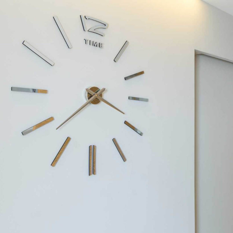 Ceas de perete adeziv cu oglindă