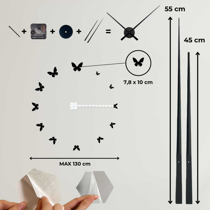 Ceas decorativ fluture cu design delicat - JASON