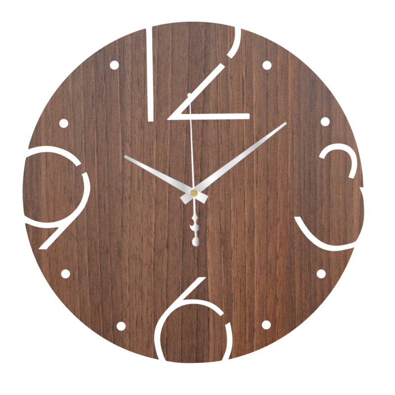 Ceas din lemn cu cifre sculptate unice - SENSON