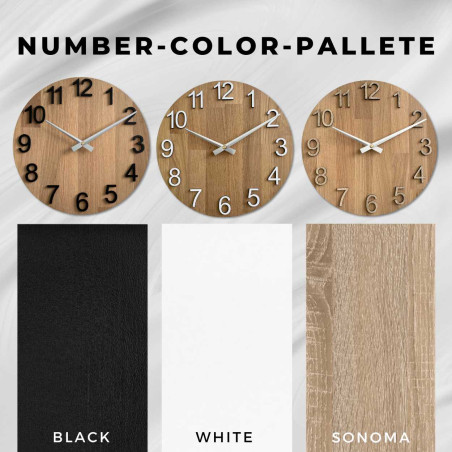 Ceas de perete din lemn de stejar - MONTIORE