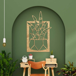 Ceas de perete circular din lemn cu o textură fină a suprafeței. 2