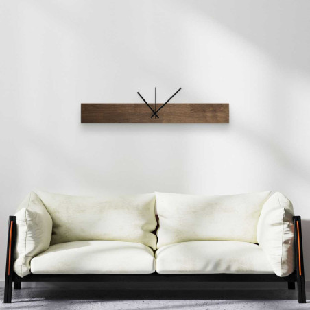 Ceas de perete din lemn natural cu ace negre simple Ceas de perete din lemn natural cu ace negre simple