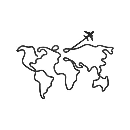 Harta lumii din lemn de design pe perete - WorldLines