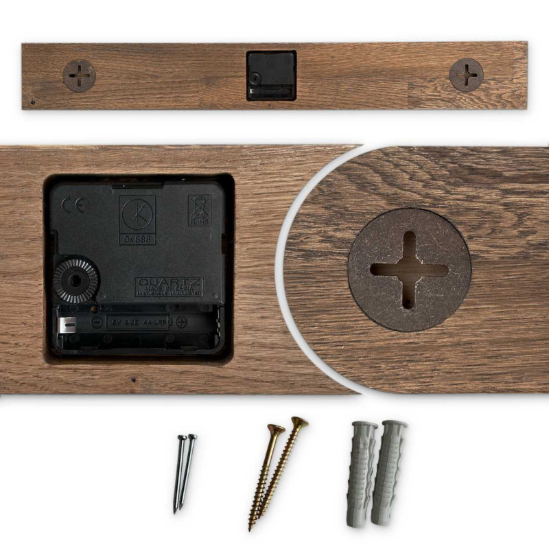 Ceas de perete elegant din lemn, design negru -...