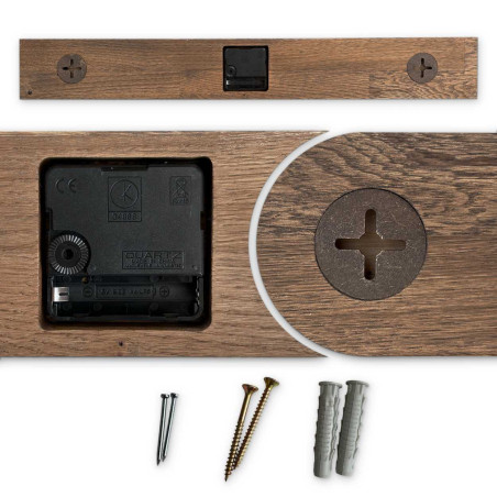 Ceas de perete elegant din lemn, design negru - TERRA