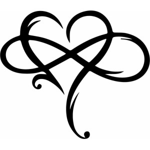 Inimă de lemn artă de perete - INFINITY LOVE 2