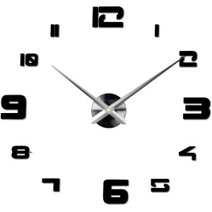 Ceas de perete cu oglindă adezivă PROFI CLOCK 3D 2