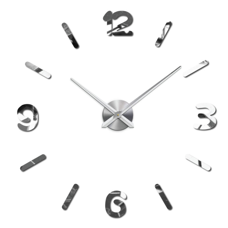 Ceas de perete modern cu oglindă mare DIY