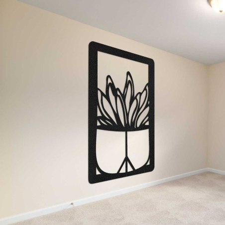 Decorațiune murală mare din lemn cu motiv natural de cactus Decorațiune murală mare din lemn cu motiv natural de cactus