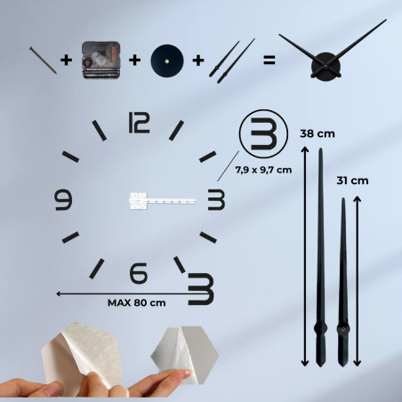 Ceas de perete autoadeziv - SONOMA