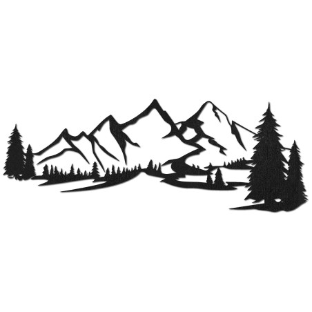 Decorațiune murală din lemn - Panoramă montană Decorațiune murală din lemn - Panoramă montană
