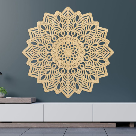 Mandala decor de perete din lemn sculptat cu soare - SOLIS Mandala decor de perete din lemn sculptat cu soare - SOLIS