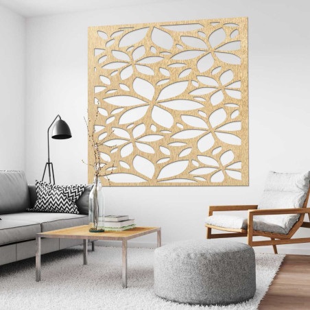 copy of Decor de perete din lemn flori pătrat - SAJFO