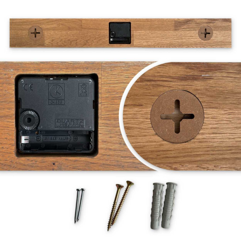 Ceas de perete rustic din stejar - decor...