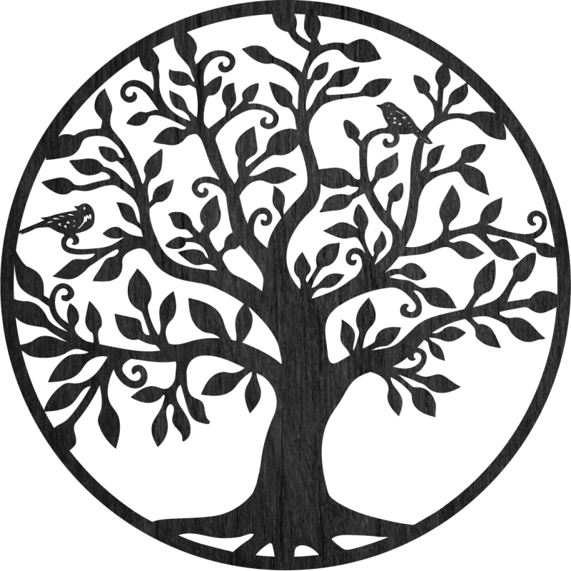 Decorațiune din lemn cu pomul vieții pe perete,...