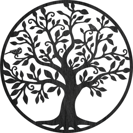 Decorațiune din lemn cu pomul vieții pe perete, artă | LIFIRIN
