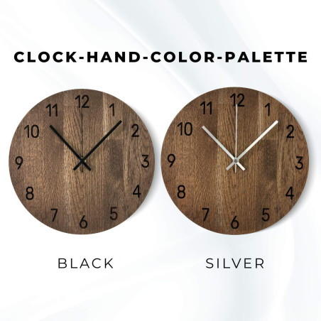 Ceas de perete lucrat manual, din stejar de calitate Ceas de perete lucrat manual, din stejar de calitate