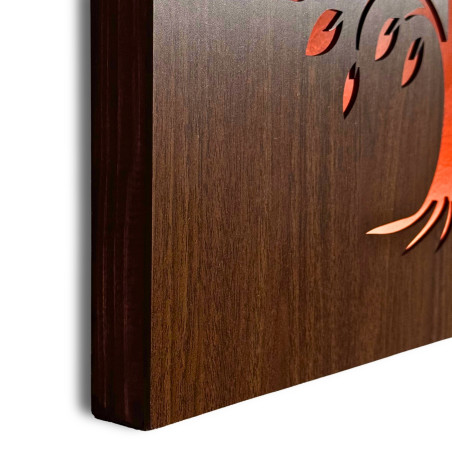 Tablou LED Copacul Vieții - decorațiune din lemn cu iluminare din spate - KROWE