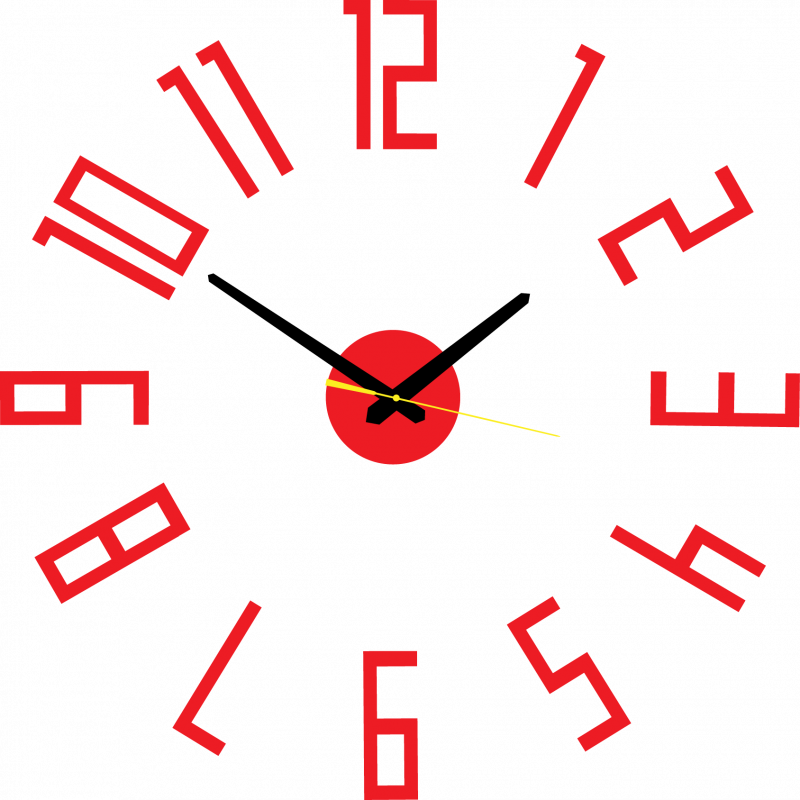 Ceas de perete modern din plastic. Producție proprie, X-momo