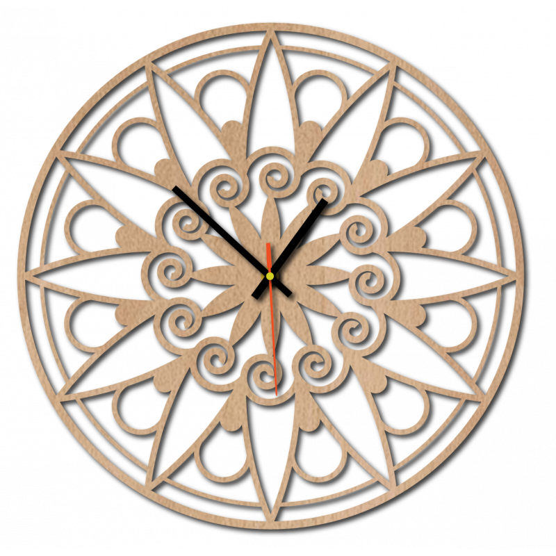 Ceas de perete modern, Ceas de perete ca cadou, Ceas 3D Mandala.