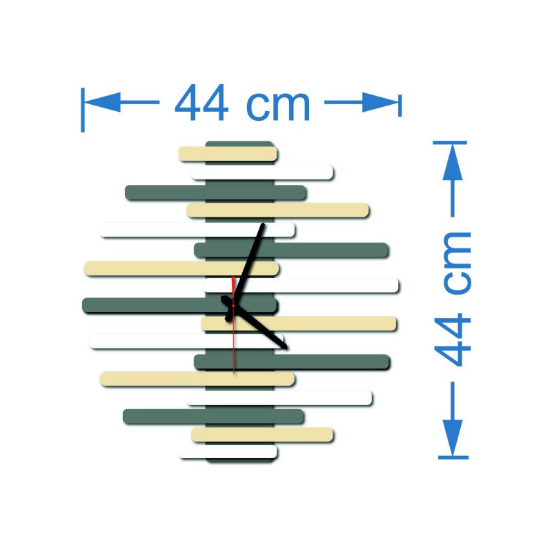 Dimensiuni ale ceasurilor de perete din plastic. Ceas trendy ca o imagine.