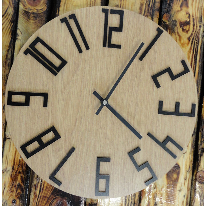 Ceas de perete modern, ceas de perete din lemn, placaj