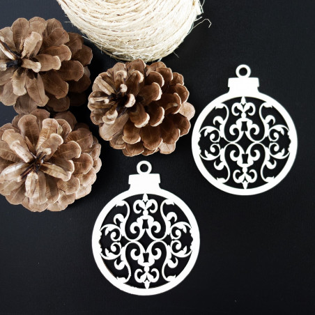 Glob de Crăciun din lemn, dimensiune: 79x90 mm Glob de Crăciun din lemn, dimensiune: 79x90 mm