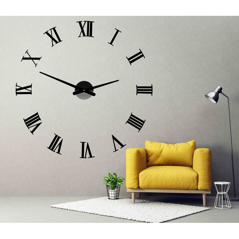 Ceas de perete adeziv Roman plexiglas 2D