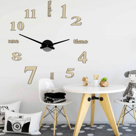 Ceas de perete modern șapte 2D plexi MIRROR Ceas de perete modern șapte 2D plexi MIRROR