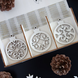 Ornamente din lemn de Crăciun, 1 set-18 bucăți 2