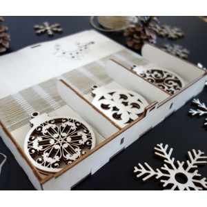 Decorațiuni de Crăciun din lemn, setul conține 18 piese 2