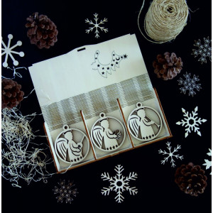 Vintage Ornamente de Crăciun din lemn, Setul conține 18 bucăți 2