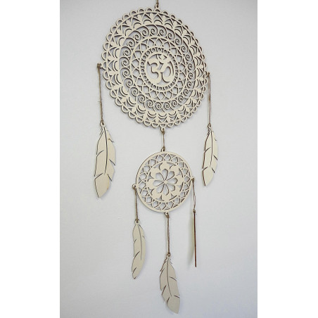 Captor de vise mandala OM, decor din lemn natural, agățat pe perete, decor boho elegant. Captor de vise mandala OM, decor din lemn natural, agățat pe perete, decor boho elegant.