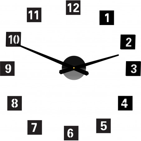 Ceas de perete pătrat mare (ceas de perete din plastic) 2D DEKOR Ceas de perete pătrat mare (ceas de perete din plastic) 2D DEKOR