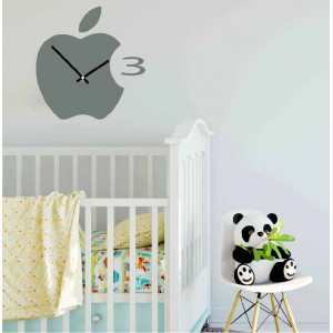 Ceas de perete din plastic în bucătărie APPLE, 35x35 cm 2