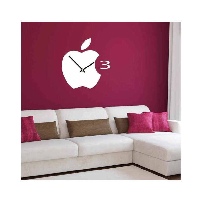 Ceas de perete din plastic în bucătărie APPLE, 35x35 cm