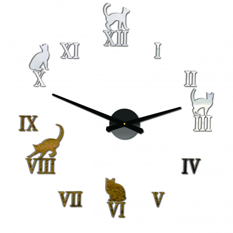 Ceas de perete cu pisică