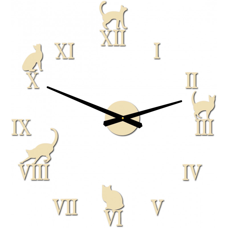 Ceas de perete cu pisică