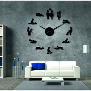 Ceas de perete cu oglindă Kamasutra DIY 3D HROBESO 2