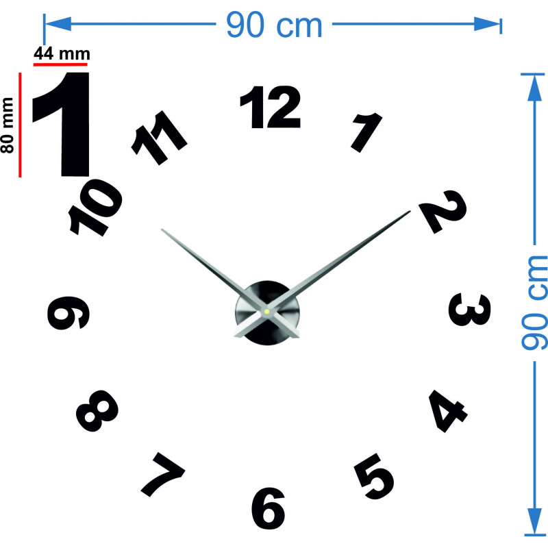 Wall Clock Mirror. Punching oglinda numere de ceas DIY NOSPEN