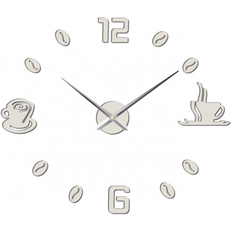 Ceas de perete mare adeziv COFFE PLEXI
