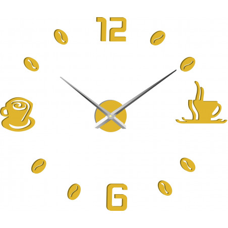 Ceas de perete mare adeziv COFFE PLEXI