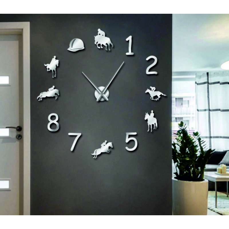 Ceas de perete mare, cai de rodeo, ceas călăreț, 3D, DIY, cowboy