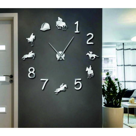 Ceas de perete mare, cai de rodeo, ceas călăreț, 3D, DIY, cowboy Ceas de perete mare, cai de rodeo, ceas călăreț, 3D, DIY, cowboy