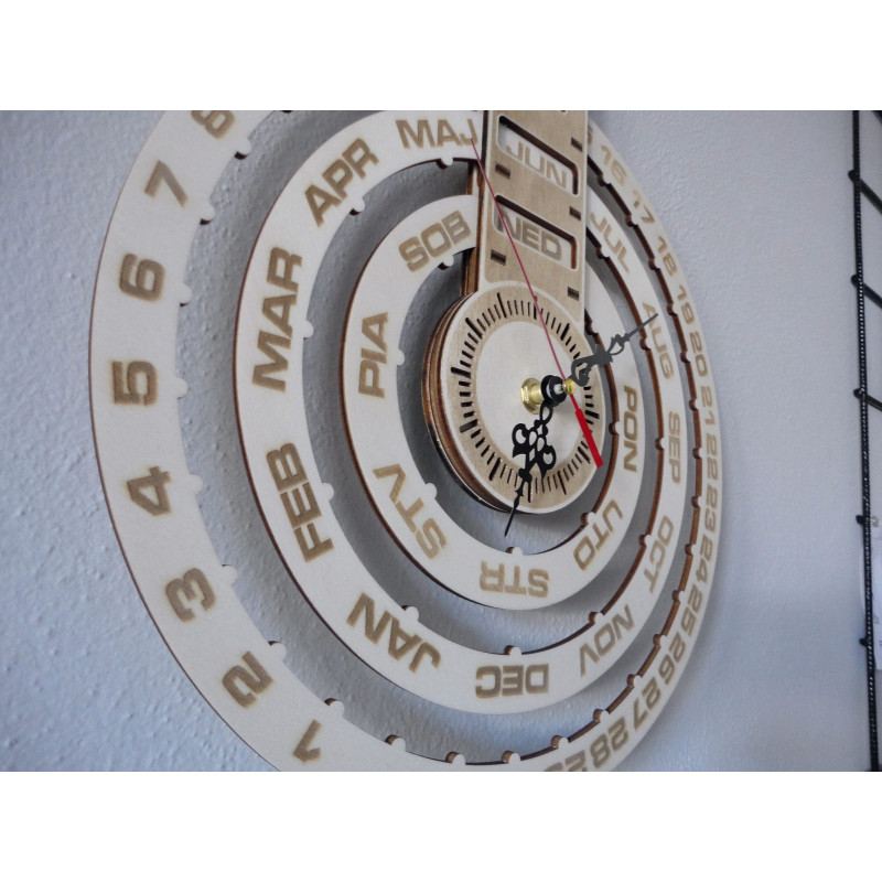 Calendar din lemn calendar de perete ceas calendar din lemn gravat cu laser CALENDAR