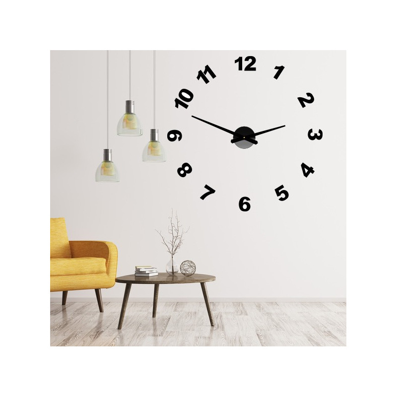 Design ceas de perete adeziv PLEXI numere OPTIC