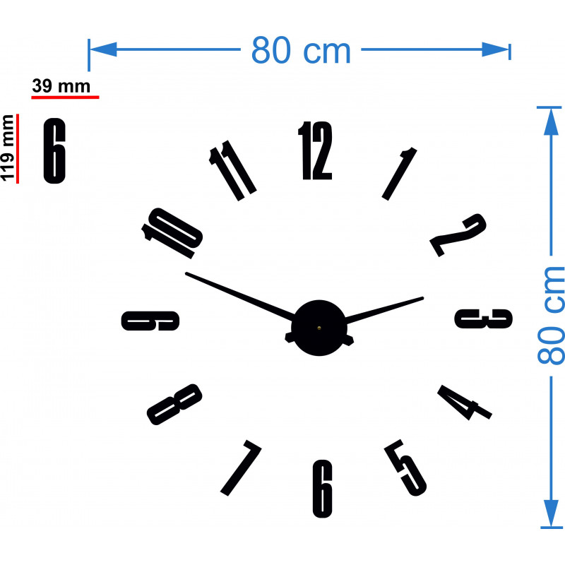 Oglinda ceasului de perete HOPARTI Ceas 3D DIY ca imagine.