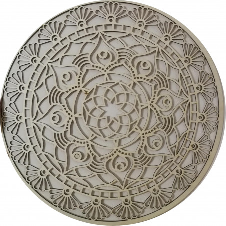 Mandala vieții este rotunjită de o imagine de lemn pe un perete din placaj SUSENAK Mandala vieții este rotunjită de o imagine de lemn pe un perete din placaj SUSENAK