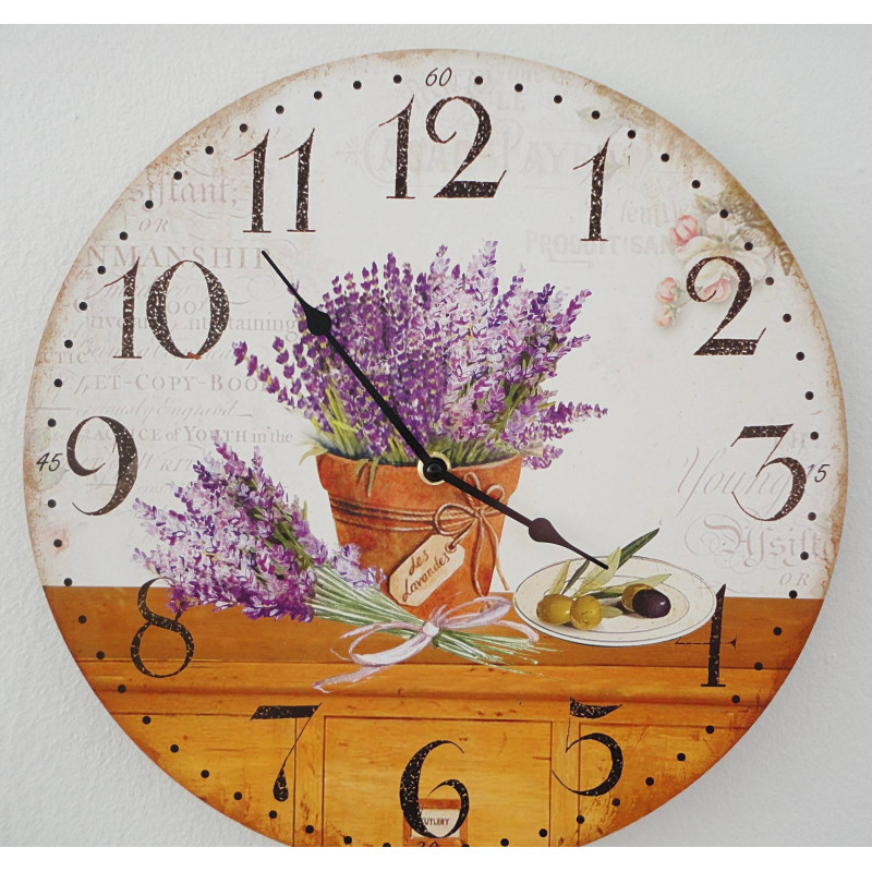 Ceas din lemn lavanda vis MDF . Fi 30 cm